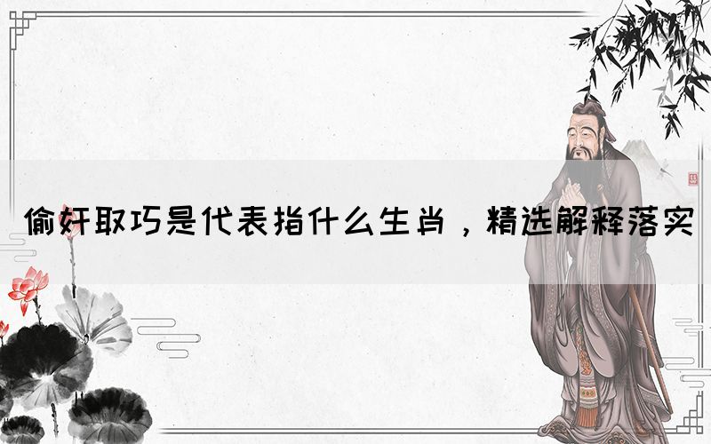 偷奸取巧是代表指什么生肖，精選解釋落實(shí)(圖1)