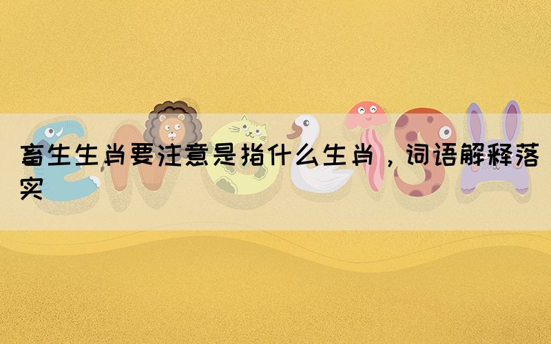 畜生生肖要注意是指什么生肖，詞語解釋落實