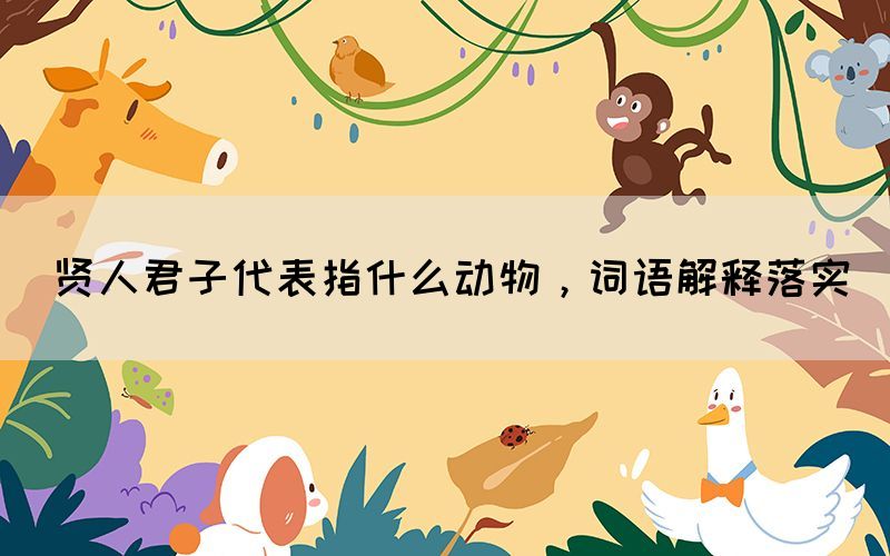 賢人君子代表指什么動物，詞語解釋落實