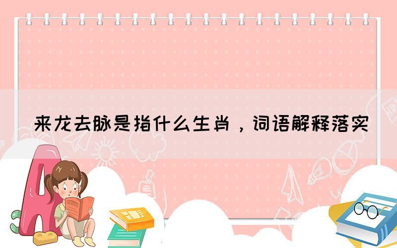 來龍去脈是指什么生肖，詞語解釋落實(shí)
