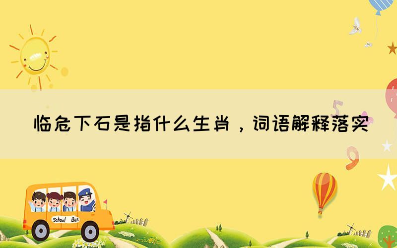 臨危下石是指什么生肖，詞語解釋落實