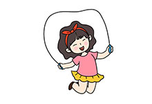 兒童節(jié)跳繩的女孩簡(jiǎn)筆畫(huà)畫(huà)法